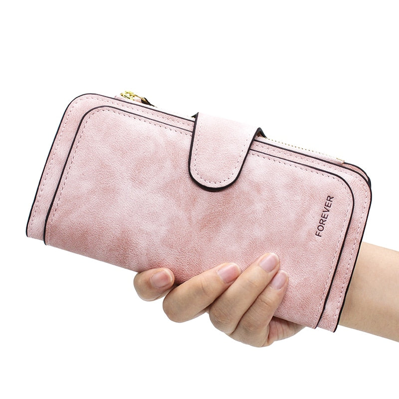 Brand Leather Women Wallets Designer Zipper Long Wallet Women Card Holder Coin Purse Bags for Women 2022 Carteira Feminina