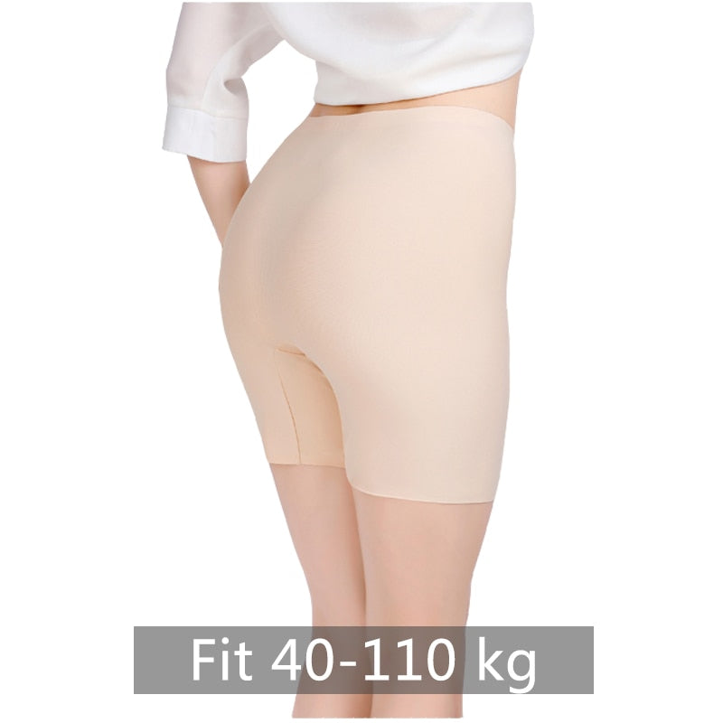 New Summer Thin Women Large Size Safety Shorts Ice Silk Cool High Elasticity Plus Size Safety Pants Shorts Under Skirt Female