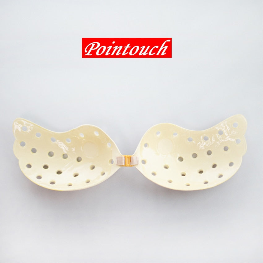 POINTOUCH Sexy Backless Bras Women Push Up Underwear Strapless Breathable Silicone Invisible Wire Free Wedding Party Brassiere