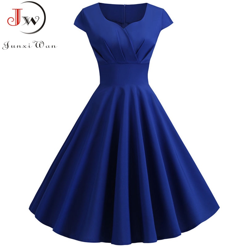 Pink Summer Dress Women V Neck Big Swing Vintage Dress Robe Femme Elegant Retro pin up Party Office Midi Dresses Plus Size