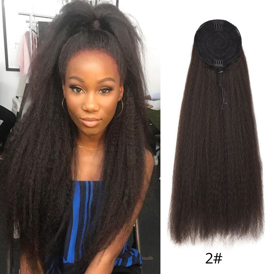 Synthetic Long Afro Kinky Curly Ponytail Synthetic Hair Pieces Natural Drawstring Ponytail Hair Extensions False Hair Pieces