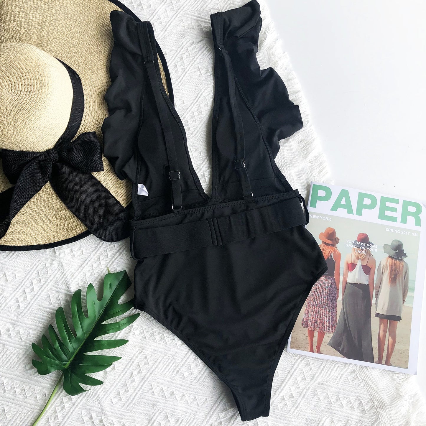2021 New  Fashion Swimwear Sexy Solid Color Bikini Belt Set One Piece Beach One-piece Brazilian Women's Swimsuit