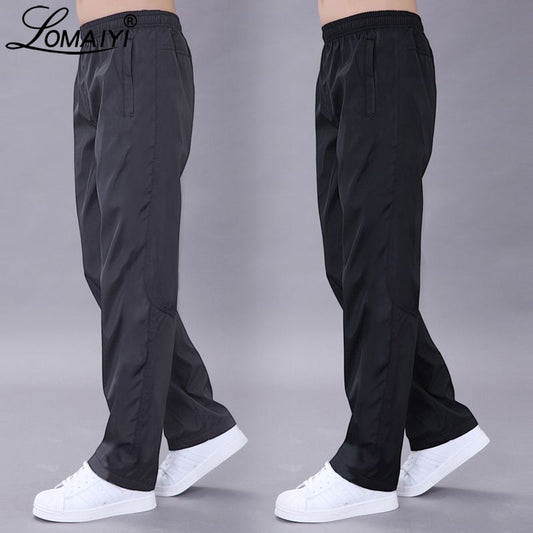 LOMAIYI Plus Size 6XL Men&#39;s Casual Pants Men Spring/Autumn Pants Mens Breathable Quick Dry Trousers Male Loose Black Pants AM411