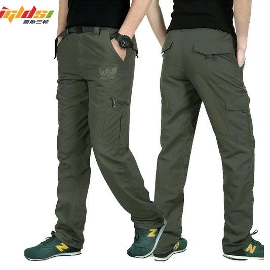 Men&#39;s Military Style Cargo Pants Men Summer Waterproof Breathable Male Trousers Joggers Army Pockets Casual Pants Plus Size 4XL