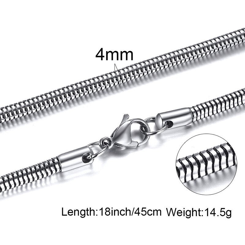 MEN NECKLACE SILVERLY BOX ROPE ROLO SNAKE LINK CHAIN STAINLESS STEEL CHOKER MEN UNISEX JEWELRY 1 TO 4MM WITH 18 TO 24 INCH