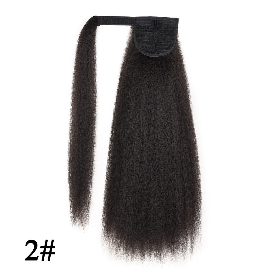 Synthetic Long Afro Kinky Curly Ponytail Synthetic Hair Pieces Natural Drawstring Ponytail Hair Extensions False Hair Pieces