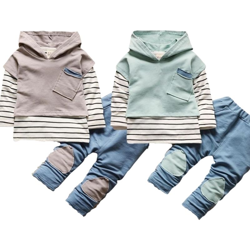 Baby Toddler Infant Clothing Suits Autumn Winter Boys Long Sleeve T-shirt + Coat + Pants 3pcs Sets For 1 2 3 4 Years Boy Clothes