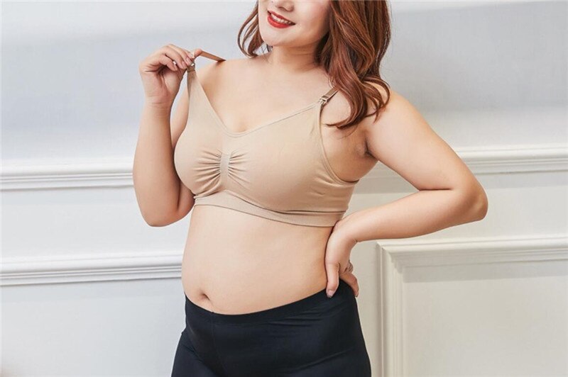 SEXYWG Women's Breathable Supportive Plus Size Cotton Maternity Nursing Front Open Breathable Pregnant Breastfeeding Bra XL-3XL