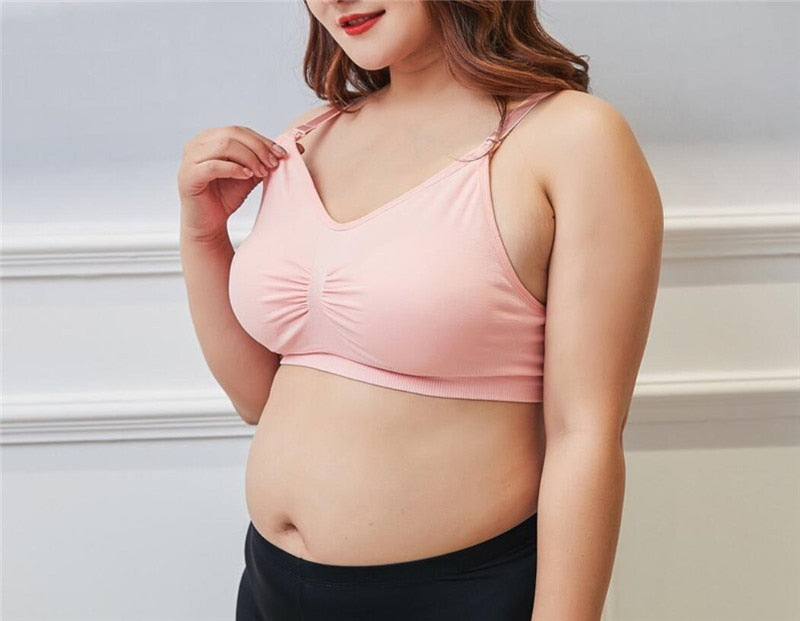 SEXYWG Women's Breathable Supportive Plus Size Cotton Maternity Nursing Front Open Breathable Pregnant Breastfeeding Bra XL-3XL