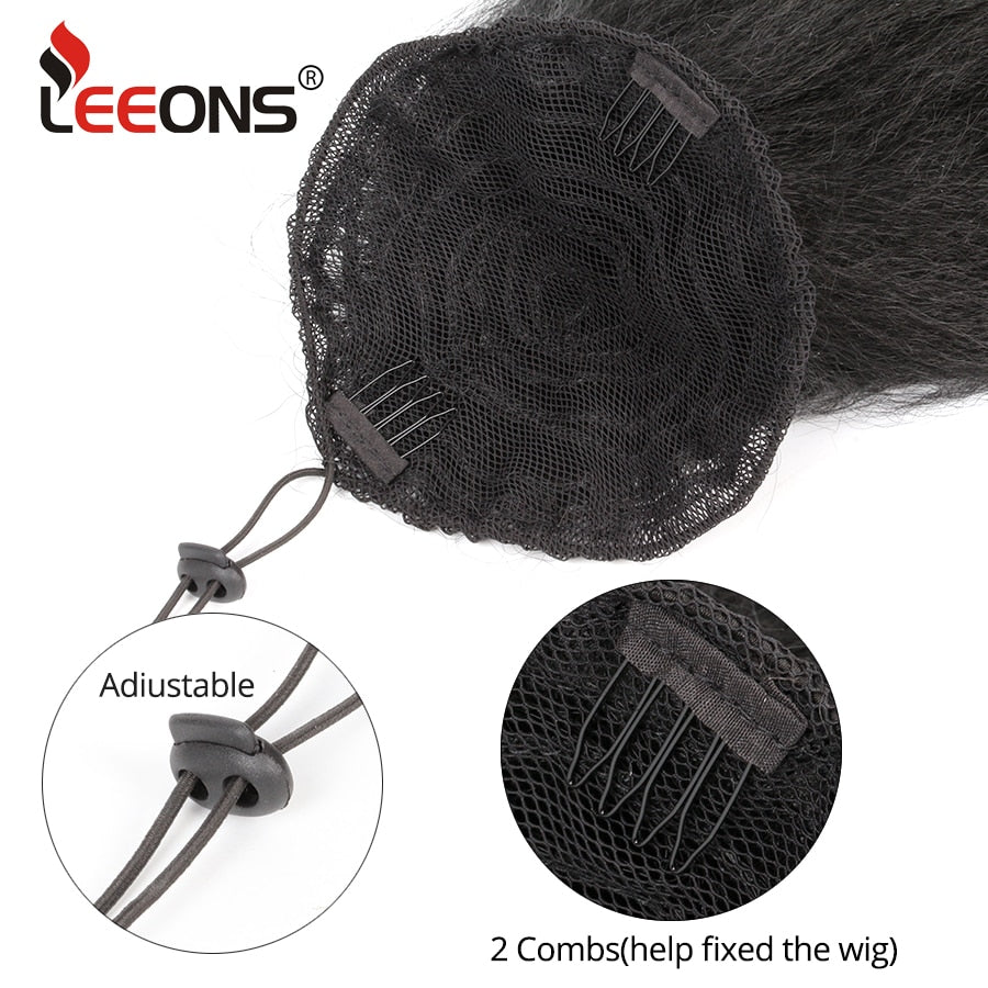 Synthetic Long Afro Kinky Curly Ponytail Synthetic Hair Pieces Natural Drawstring Ponytail Hair Extensions False Hair Pieces