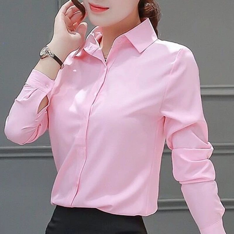 Women Cotton Shirts Women White Shirt  Long Sleeve  Blouse Female Tops OL Basic Shirt Blouses Plus Size Elegant Woman Clothing