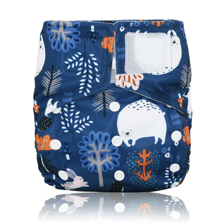 Miababy Hook&amp;Loop OS Pocket Cloth Diaper,with one pockets,waterproof and breathable,for 3-15 kg baby