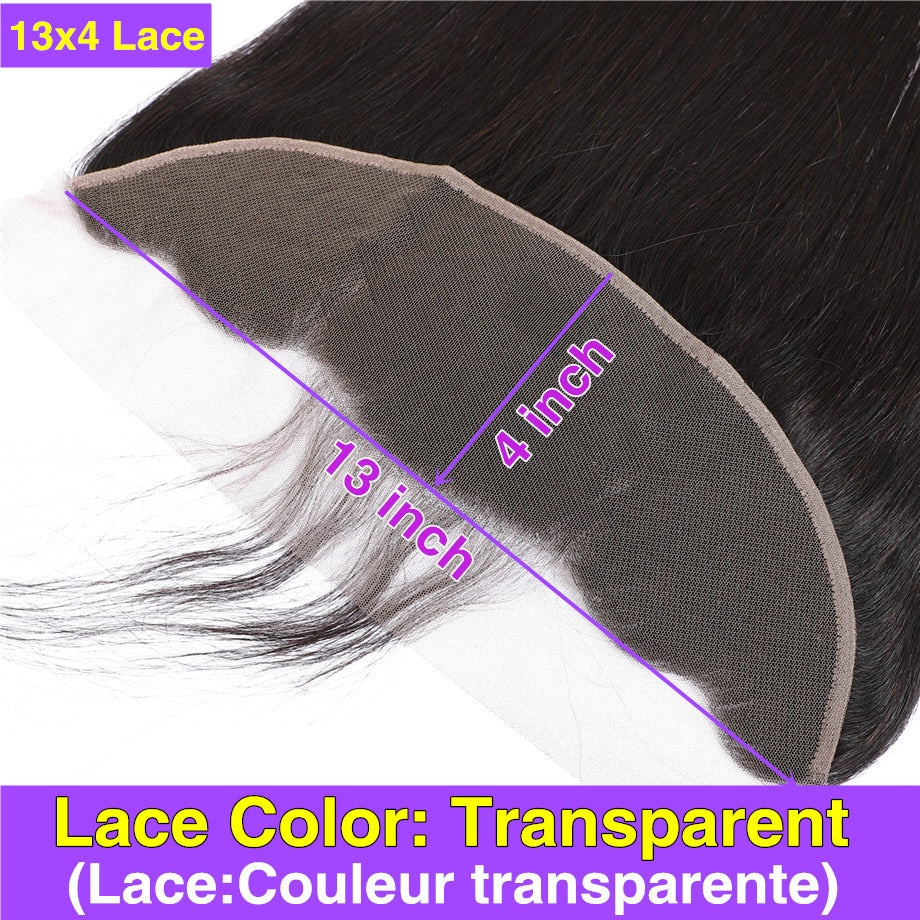 bling hair 13x4 HD Transparent Lace Frontal Closure Human Hair Brazilian Straight 4x4 Lace Closure Free Middle Part Remy Hair