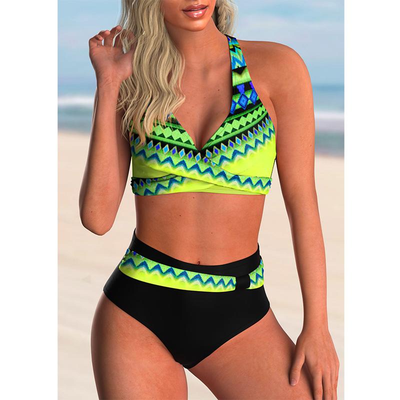 2021 New High Waist Bikini Sexy Swimsuit Women Push Up Bathing Suit Bikini Set Plus Size Swimwear Women Beach Swimming Suit