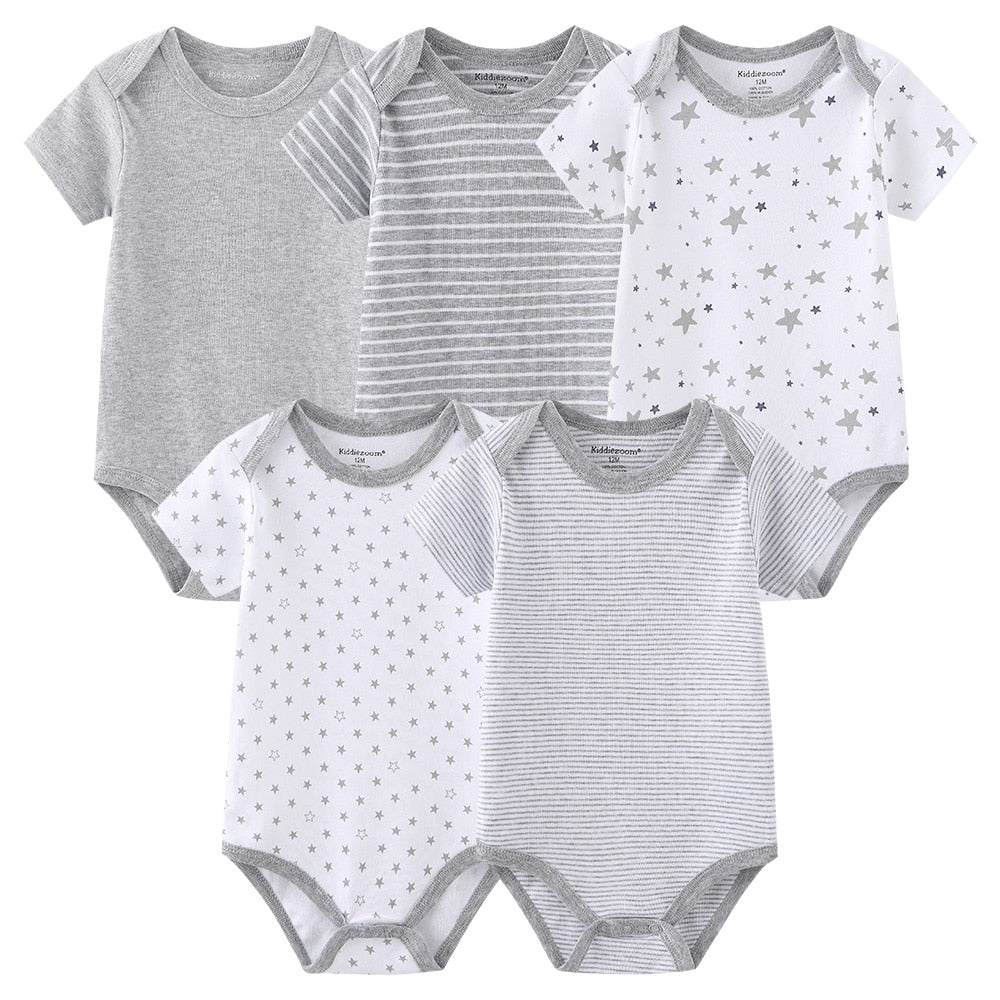 Baby Boy Clothes 5Pcs Set Cotton Short Sleeve Newborn Girl Bodysuit Jumpsuit Costume Ropa de bebe Baby Pajama Fashion body gifts