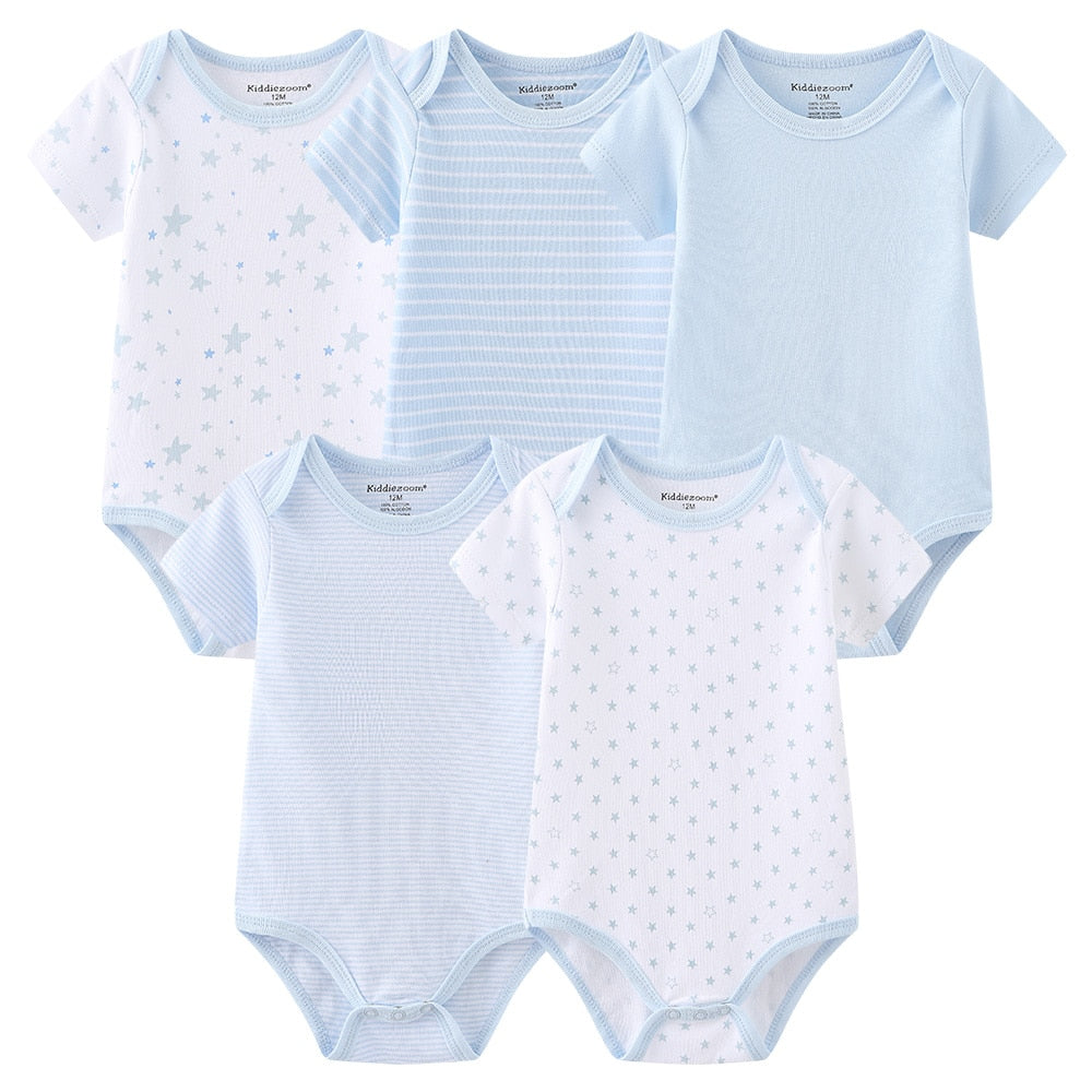 Baby Boy Clothes 5Pcs Set Cotton Short Sleeve Newborn Girl Bodysuit Jumpsuit Costume Ropa de bebe Baby Pajama Fashion body gifts