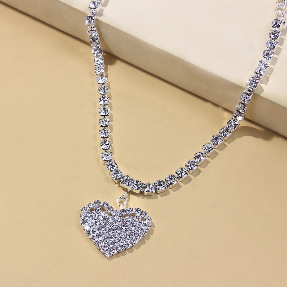 Stonefans Fashion Heart Rhinestone Anklets Wholesale Jewelry for Women Beach Barefoot Love Pendant Anklet Bracelet Leg Chain