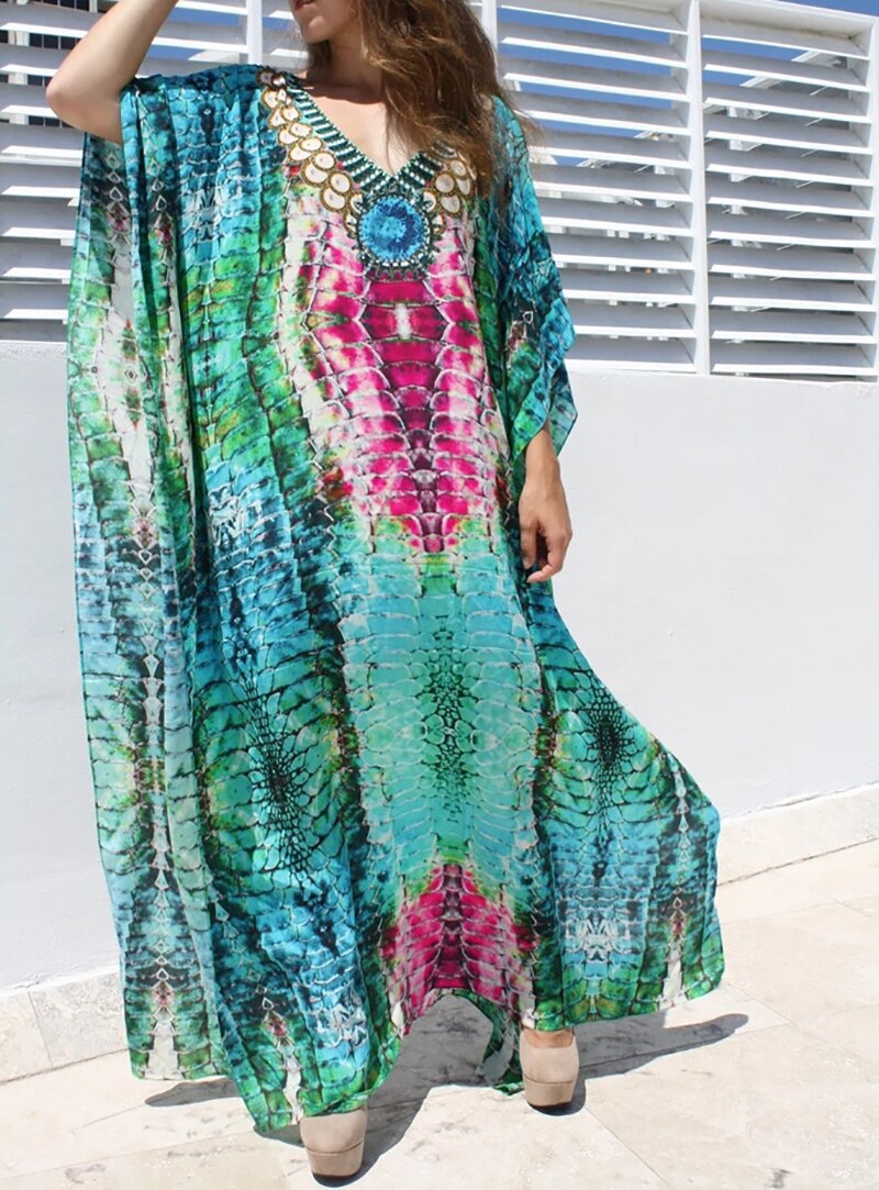 New Maxi Beach Boho Dress Plus Size Beach Cover Up Pareos De Playa Mujer 2022 Robe De Plage Bikini Cover Up Beachwear Sarong