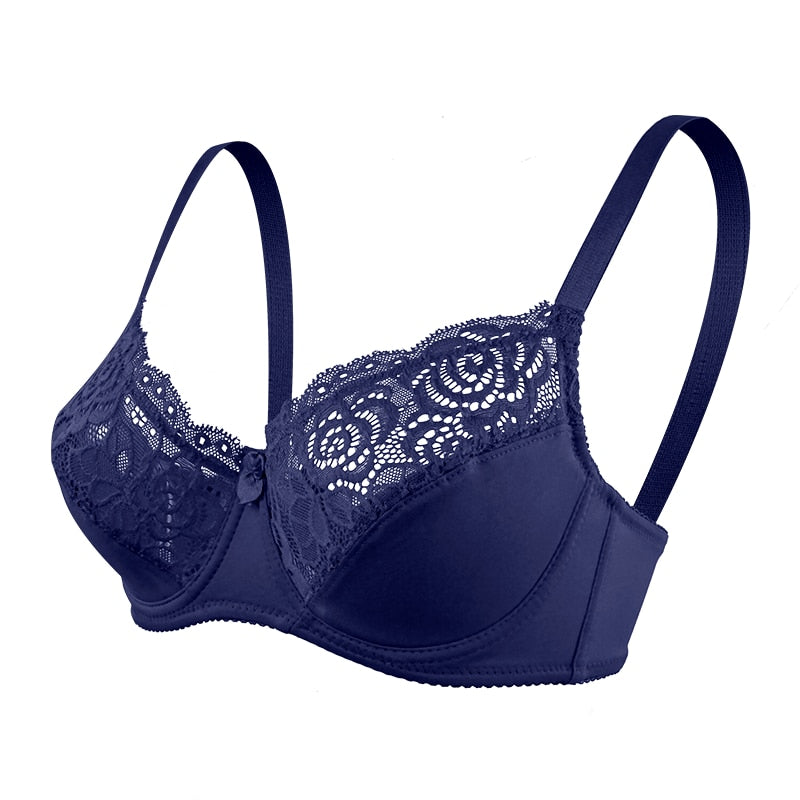 Sexy Lace Bra Women Floral Underwire Bralette Sexy Lingerie Ladies Thin Large Intimates Plus Size Underwear Female C D Cup