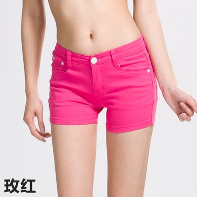 New Summer Womens Casual Jeans Shorts Plus Size Ladies Solid White Black Denim Shorts Female Slim Leisure Denim Shorts Feminino