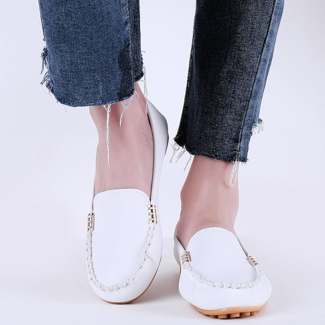 Women Casual Flat Shoes Spring Autumn Flat Loafer Women Shoes Slips Soft Round Toe Denim Flats Jeans Shoes Plus Size