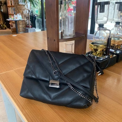 Big Chain Tote Women Shoulder Bag Fashion Large Capacity Messenger Bags for Women 2020 Solid Color Crossbody Bag Women&#39;s Bags