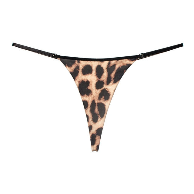 Leopard Women&#39;s Thong Seamless G-string Underwear for Women Panties Low-Rise Cotton Thongs Sexy Lingerie Briefs Bikini G String