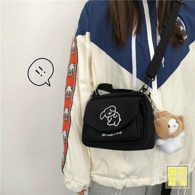 Women&#39;s Messenger Bags Ladies Canvas Printed Cute Envelope Bag Lady Sweet Cartoon Student Shoulder Bag