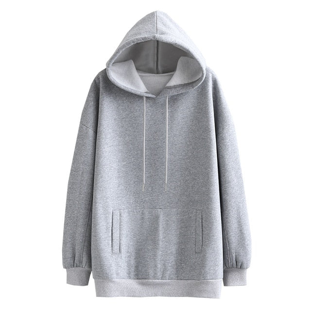 Tangada Women couple sweatshirt fleece 100% cotton amygreen oversized hood hoodies sweatshirts plus size SD60