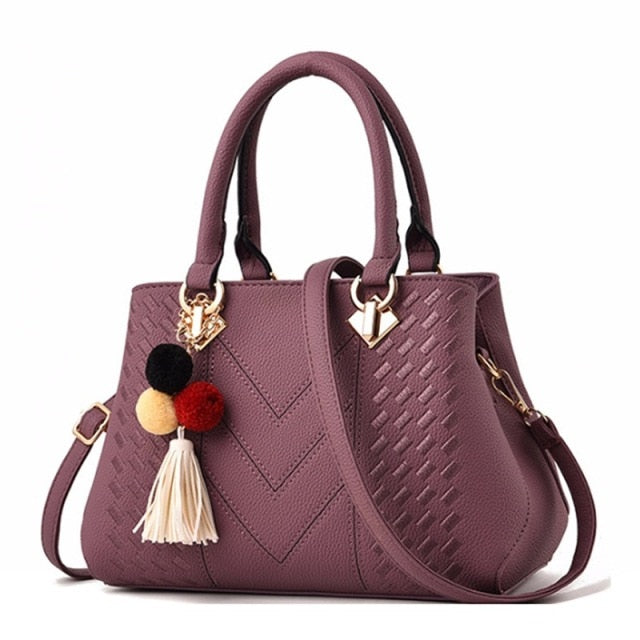 2021 Women Handbags Leather Totes Bag Top-handle Embroidery Crossbody Bag Shoulder Bag Lady Simple Style Hand Bags