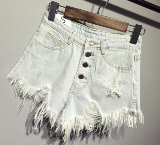 female fashion casual summer cool women denim booty Shorts high waists fur-lined leg-openings Plus size sexy short Jeans