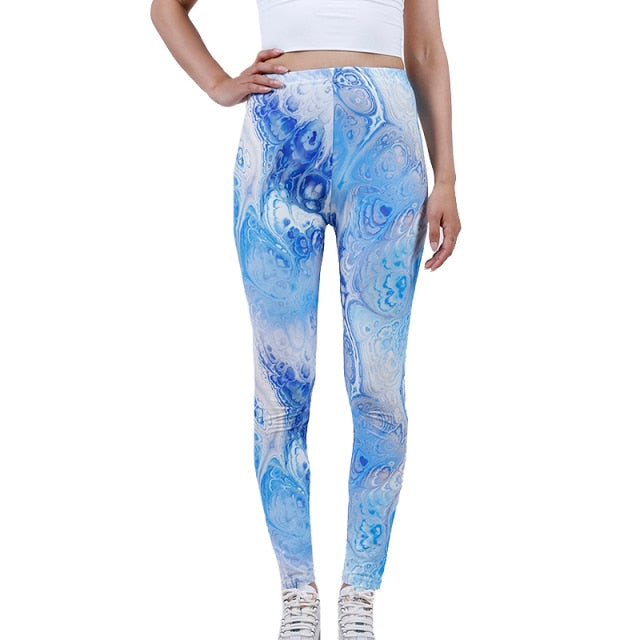 YSDNCHI 2021 Camouflage Womens for Leggins Graffiti Style Slim Stretch Trouser Army Green Leggings Deportes Pants K085