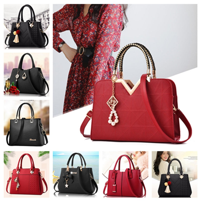 2021 Women Handbags Leather Totes Bag Top-handle Embroidery Crossbody Bag Shoulder Bag Lady Simple Style Hand Bags