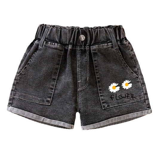 IENENS Fashion Girls Denim Pants Shorts Girl Thin Soft Trousers Jeans Kids Children Casual Clothes Clothing 4-13 Years