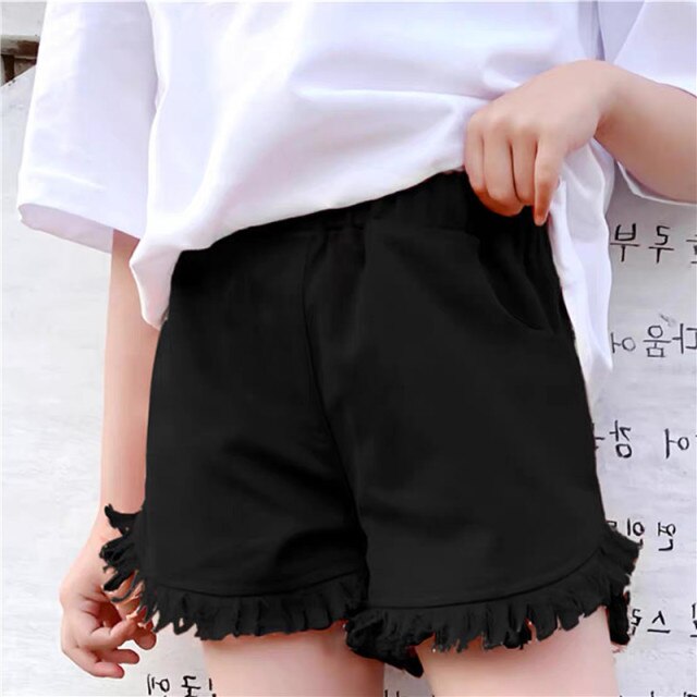 IENENS Fashion Girls Denim Pants Shorts Girl Thin Soft Trousers Jeans Kids Children Casual Clothes Clothing 4-13 Years