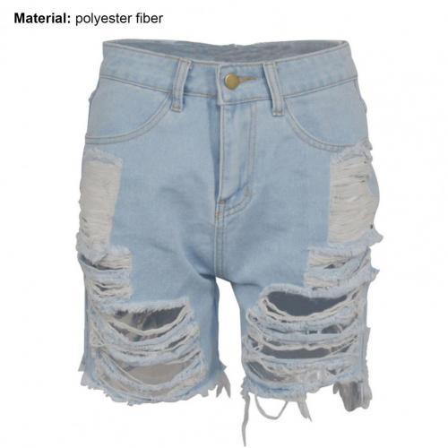 denim shorts jeans Women Shorts Ripped Solid Color Sexy Cotton Blend Broken Hole attractive Leisure Shorts Summer