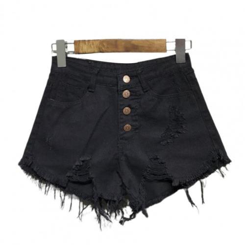 denim shorts jeans Women Shorts Ripped Solid Color Sexy Cotton Blend Broken Hole attractive Leisure Shorts Summer