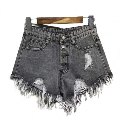 denim shorts jeans Women Shorts Ripped Solid Color Sexy Cotton Blend Broken Hole attractive Leisure Shorts Summer