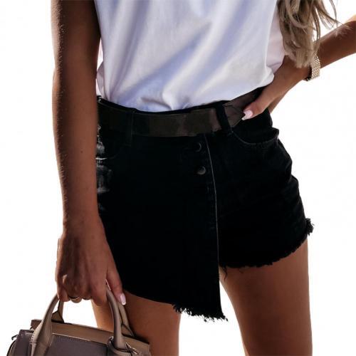 denim shorts jeans Women Shorts Ripped Solid Color Sexy Cotton Blend Broken Hole attractive Leisure Shorts Summer