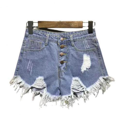 denim shorts jeans Women Shorts Ripped Solid Color Sexy Cotton Blend Broken Hole attractive Leisure Shorts Summer