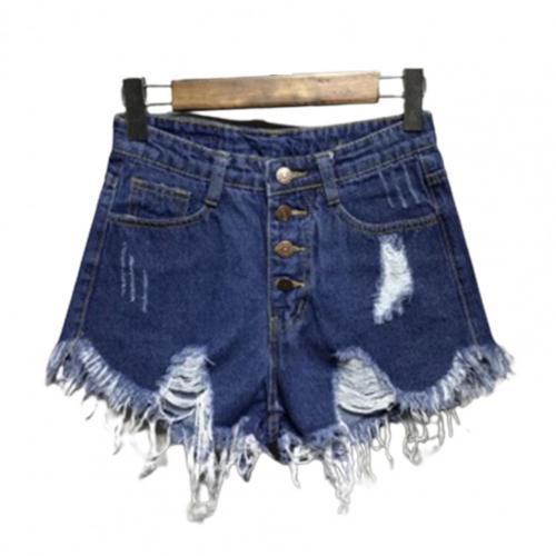 denim shorts jeans Women Shorts Ripped Solid Color Sexy Cotton Blend Broken Hole attractive Leisure Shorts Summer