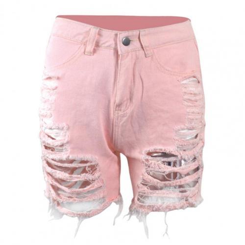 denim shorts jeans Women Shorts Ripped Solid Color Sexy Cotton Blend Broken Hole attractive Leisure Shorts Summer