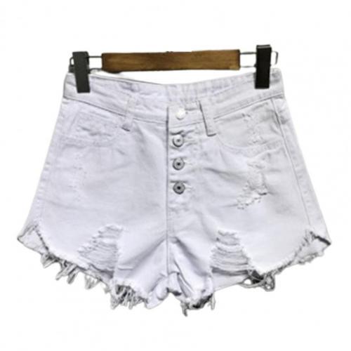 denim shorts jeans Women Shorts Ripped Solid Color Sexy Cotton Blend Broken Hole attractive Leisure Shorts Summer