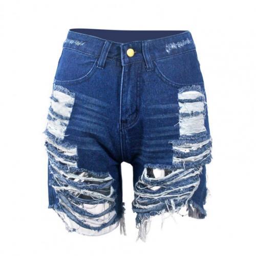 denim shorts jeans Women Shorts Ripped Solid Color Sexy Cotton Blend Broken Hole attractive Leisure Shorts Summer