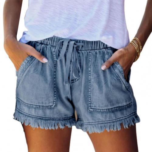 denim shorts jeans Women Shorts Ripped Solid Color Sexy Cotton Blend Broken Hole attractive Leisure Shorts Summer