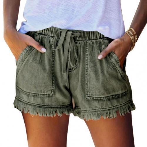 denim shorts jeans Women Shorts Ripped Solid Color Sexy Cotton Blend Broken Hole attractive Leisure Shorts Summer