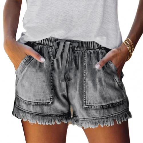 denim shorts jeans Women Shorts Ripped Solid Color Sexy Cotton Blend Broken Hole attractive Leisure Shorts Summer