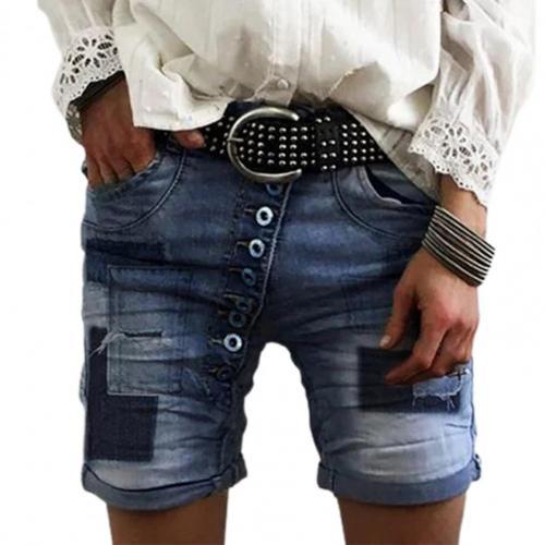 denim shorts jeans Women Shorts Ripped Solid Color Sexy Cotton Blend Broken Hole attractive Leisure Shorts Summer