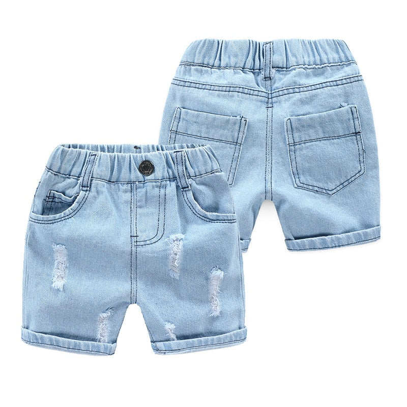 Summer Baby Boys Denim Shorts Fashion Hole Children Jeans South Korea Style Boy Casual Cowboy Shorts Child Toddler Beach Pants