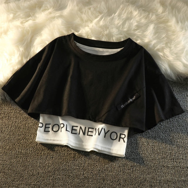 3 Pieces Set Summer Women Cargo Pants Suit Set Streetwear Outfit Harajuku Short Sleeve 2022 Trousers Crop Tops Tee Shirt #TZ05